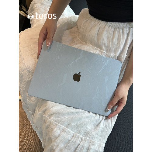 創意天藍色適用2025款M4蘋果macbookair保護殼13寸筆電m2電腦殼macbookpro保護套14寸M3皮質16外殼15M1軟殼