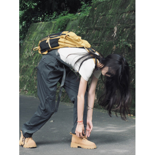 戶外登山褲女徒步秋季防風防水速乾褲美式工裝褲女款加絨沖鋒褲男