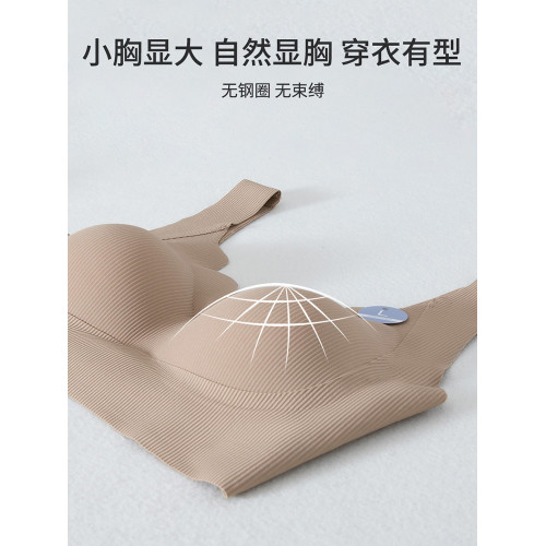 無痕內衣女加厚小胸顯大聚攏提拉收副乳防下垂胸罩背心式運動文胸