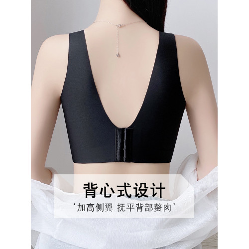 無痕內衣女大胸顯小胸薄款聚攏收副乳防下垂無鋼圈大碼背心式文胸