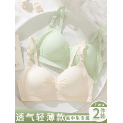 少女內衣聚攏小胸夏季薄款女學生初中高中無鋼圈收副乳小清新文胸