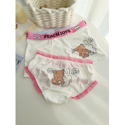 【情侶款】掐屁股~甜庫情侶內褲一男一女冰絲可愛2024新款檔純棉