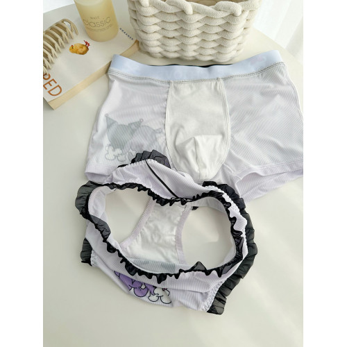 【情侶款】掐屁股~甜庫情侶內褲一男一女冰絲可愛2024新款檔純棉