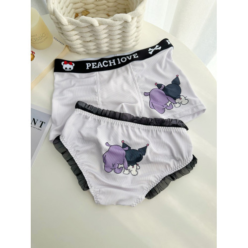 【情侶款】掐屁股~甜庫情侶內褲一男一女冰絲可愛2024新款檔純棉