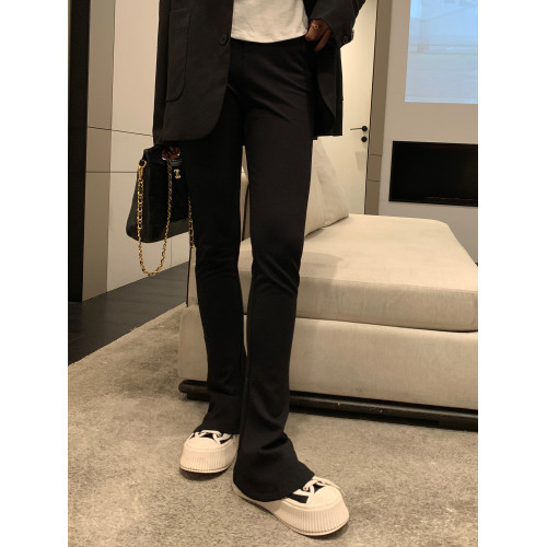 顯瘦天花板黑色馬蹄褲西裝濶腿直筒微喇叭褲修身長褲女26新款春夏