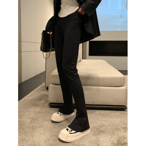 顯瘦天花板黑色馬蹄褲西裝濶腿直筒微喇叭褲修身長褲女26新款春夏