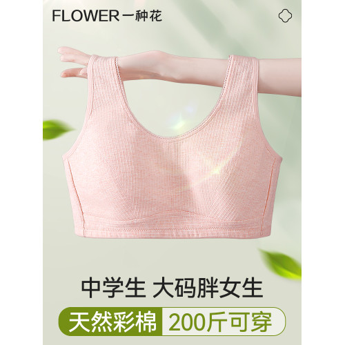 胖mm女孩內衣大碼夏季薄款初高中女學生純棉少女文胸大胸顯小背心