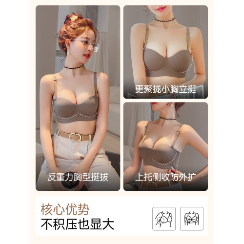 聚攏內衣女小胸顯大收副乳防下垂2025新款爆款無痕平胸塑形文胸罩
