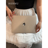 禾沐M5水鑽2025款M4高級感13寸macbookair保護殼M1軟14寸pro適用蘋果電腦保護套m3皮質15筆電m2全包外殼16