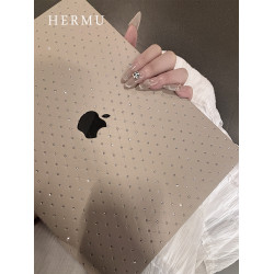 禾沐M5水鑽2026款M4高級感13寸macbookair保護殼M1軟14寸pro適用蘋果電腦保護套m3皮質15筆電m2全包外殼16