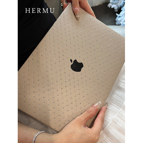 禾沐M5水鑽2025款M4高級感13寸macbookair保護殼M1軟14寸pro適用蘋果電腦保護套m3皮質15筆電m2全包外殼16