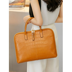 電腦包女士2024公文包適用皮包聯想惠普筆電14女簡約13寸真皮高級