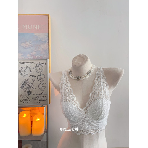 夏奈coco蕾絲吊帶內搭小胸美背無鋼圈內衣曡穿夏季薄款背心式文胸