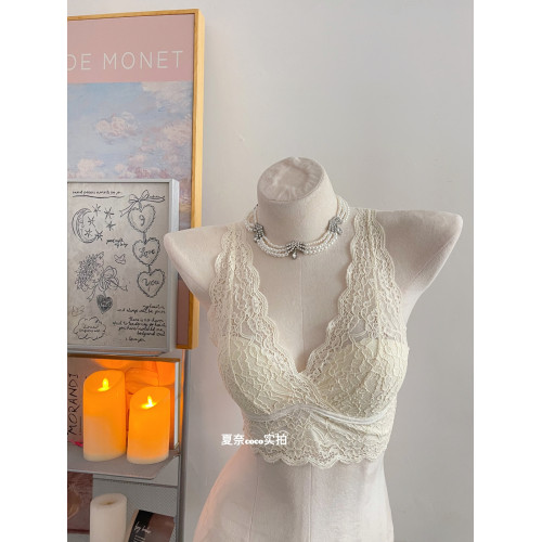 夏奈coco蕾絲吊帶內搭小胸美背無鋼圈內衣曡穿夏季薄款背心式文胸