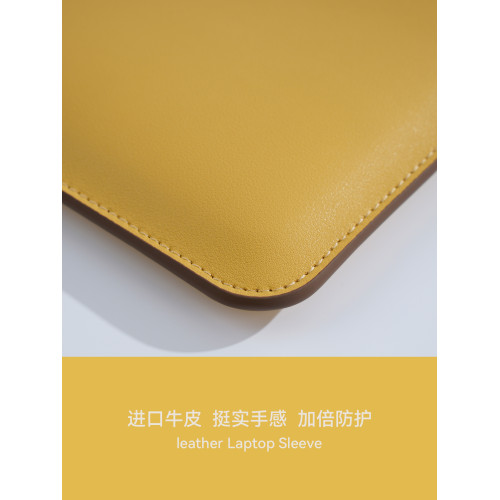 牛皮適用m4macbookAir13保護套m2air殼pro14寸13寸m1內膽包m3macbookpro適用華爲matebook14保護殼可攜式滑鼠墊