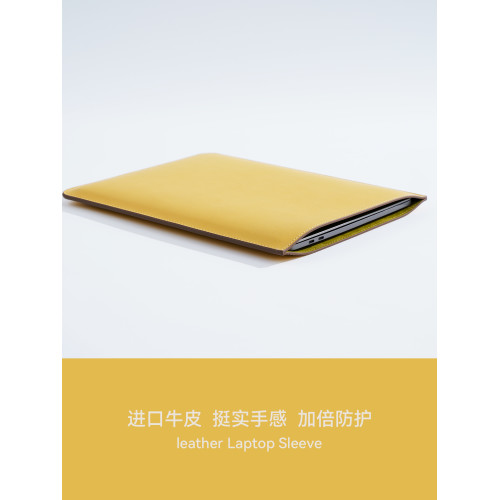 牛皮適用m4macbookAir13保護套m2air殼pro14寸13寸m1內膽包m3macbookpro適用華爲matebook14保護殼可攜式滑鼠墊