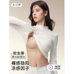 粉底液隱形內衣女細肩帶小胸聚攏薄款無痕美背涼感文胸罩夏季新款