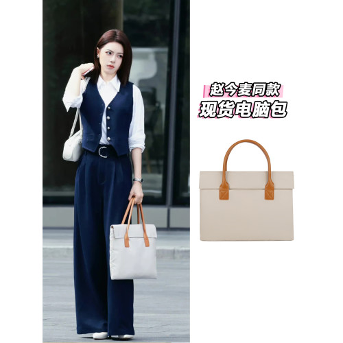 日本JP趙今麥同款手提電腦包適用蘋果聯想華爲小米筆電11~16寸通勤公文包