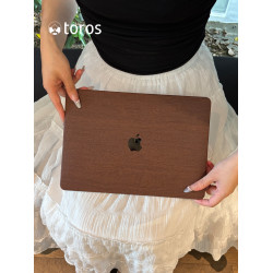 創意木紋2025款M5適用M4蘋果筆電macbookair保護殼13寸皮質macbookpro保護套m3電腦殼M2M1外殼14超薄16軟15