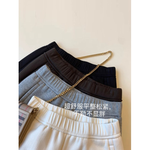 白色高腰休閒衛褲女冬季新款大碼梨形身材寬鬆顯瘦九分哈倫蘿蔔褲