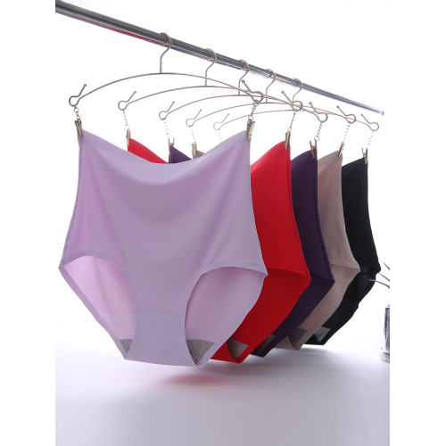 4條一片式無痕女內褲高腰收腹冰絲包臀塑身冰絲女士200斤三角內褲