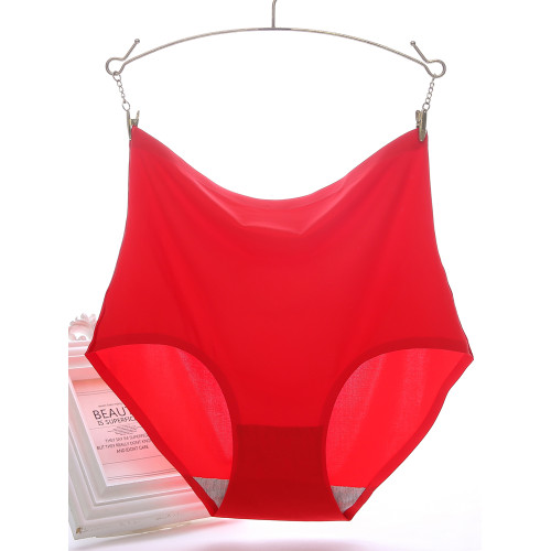 4條一片式無痕女內褲高腰收腹冰絲包臀塑身冰絲女士200斤三角內褲