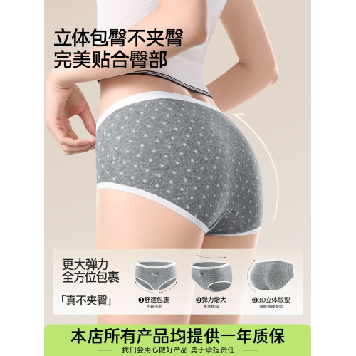 A類內褲女款純棉2025年新款新疆棉女士三角褲格雷系10A抗菌加長襠