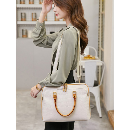 新款筆記型電腦包包女時尚14寸適用蘋果聯想華碩13簡約真皮公文包