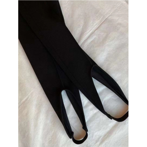 歐洲站2025年早春新品時髦復古蹬腳腿精緊致高密彈力塑形踩腳褲女