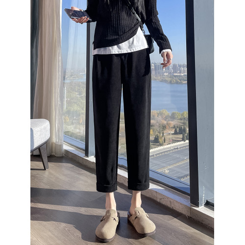 灰色蘿蔔褲女秋冬2025新款九分鐮刀衛褲小個子顯瘦顯高哈倫老爹褲