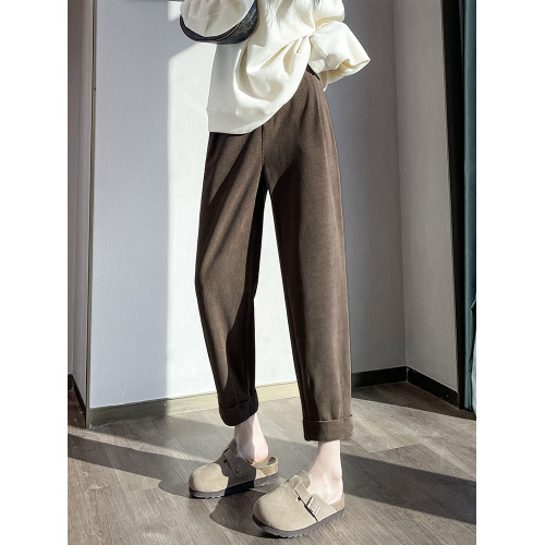 灰色蘿蔔褲女秋冬2025新款九分鐮刀衛褲小個子顯瘦顯高哈倫老爹褲