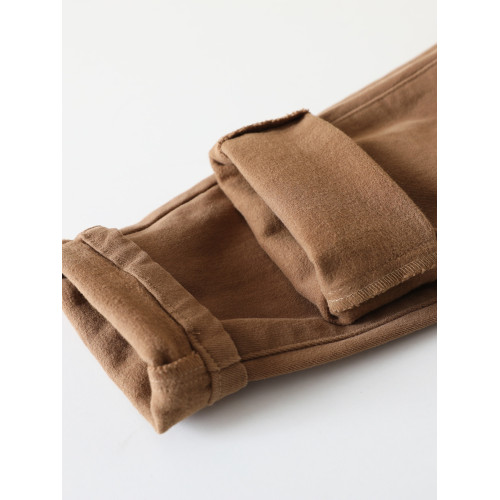 松緊腰秋冬季加絨休閒褲女加厚哈倫褲白色2024新款蘿蔔褲黑色褲子