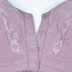 老人純棉胸罩大碼媽媽文胸無鋼圈薄款中老年前釦內衣全棉通用蕾絲