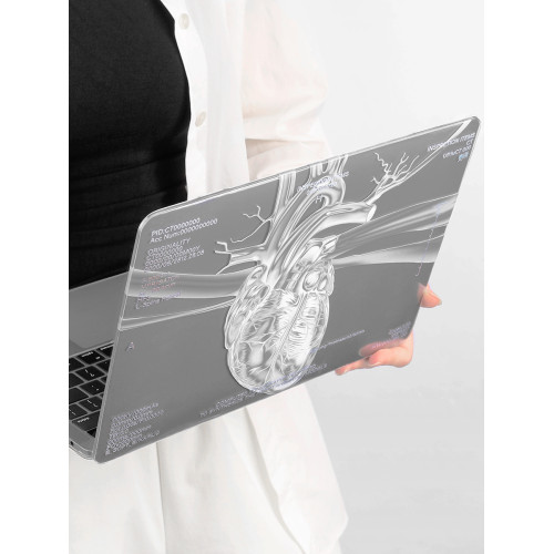 MIUCHO 心髒銀色電腦殼適用Neo蘋果26款M5鐳射air13透明macbook14磨砂pro原創設計防摔pro16寸防磕碰保護硬殼