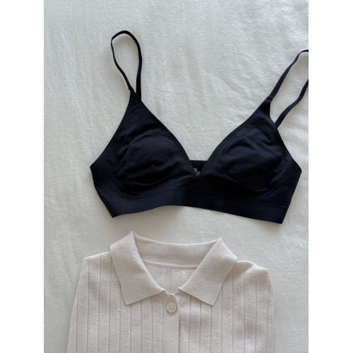 莫代爾羊絨小奶皮 常呵護法式深V無痕三角杯無鋼圈大胸顯小文胸