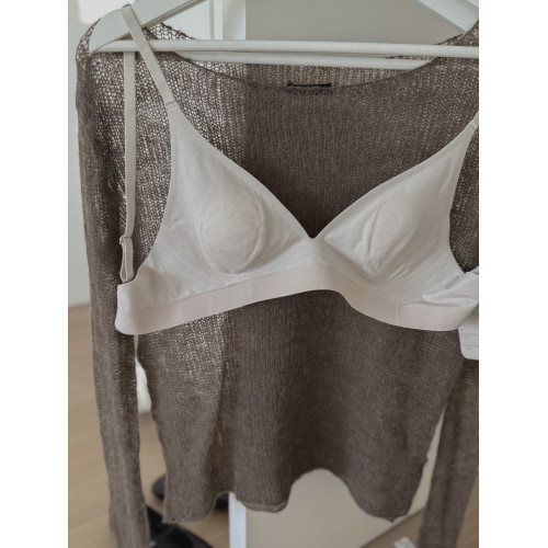 莫代爾羊絨小奶皮 常呵護法式深V無痕三角杯無鋼圈大胸顯小文胸