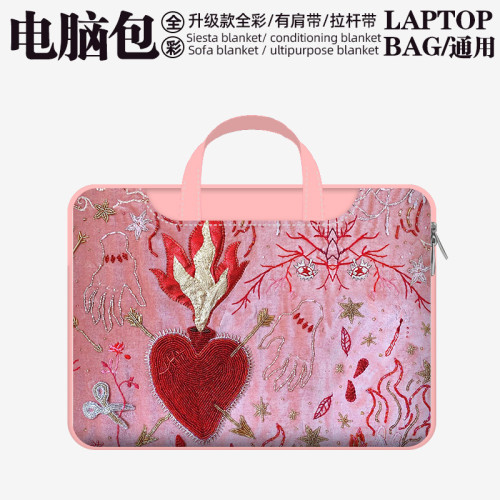 升級款手提斜背皮革電腦包男女適用蘋果Air13華爲matebook14聯想拯救者惠普戴爾小米17/16/15寸筆電內膽包