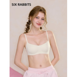 六隻兔子無痕一片式內衣女小胸聚攏透氣無鋼圈軟支撐女士文胸罩