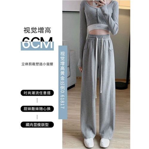 300斤特大碼加絨濶腿運動褲女秋冬胖MM高腰寬鬆顯瘦休閒香蕉褲200