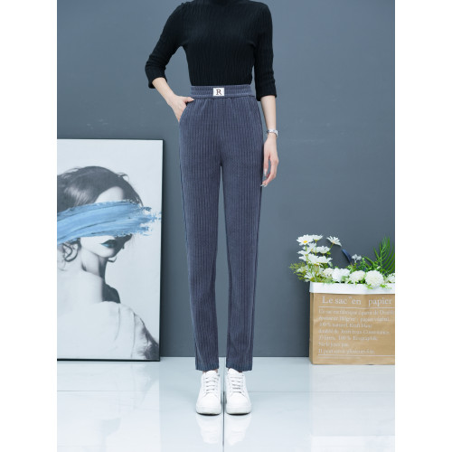 2025秋冬新款小個子高腰褲女顯瘦小腳褲休閒褲加絨褲百搭哈倫衛褲