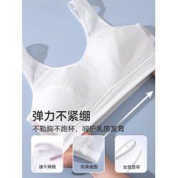 初高中生胖mm女孩加大碼軍訓內衣女大學生純棉夏薄款背心少女文胸