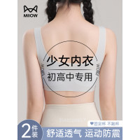 貓人少女內衣學生初高中生發育期青春期薄款運動防震背心女孩文胸