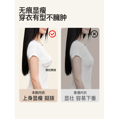 都市麗人無痕內衣女士聚攏收副乳防下垂上托小胸顯大無鋼圈文胸罩