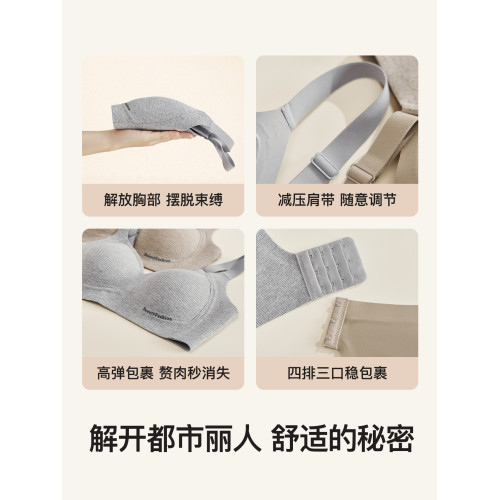 都市麗人無痕內衣女士聚攏收副乳防下垂上托小胸顯大無鋼圈文胸罩