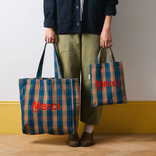 【在途】Merci paris 條紋系列lisa周冬雨同款帆布托特包單肩包