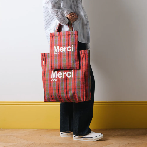 【在途】Merci paris 條紋系列lisa周冬雨同款帆布托特包單肩包