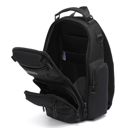 2024高級男士胸包時尚多功能單肩輕便大容量防潑水斜後後背包高級感潮