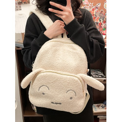 小白同款卡通毛絨大容量雙肩包高中學生書包可愛粉色小豬百搭後後背包