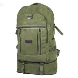 新款加厚帆布耐用復古雙肩包超大容量登山包打工旅遊露營行李包