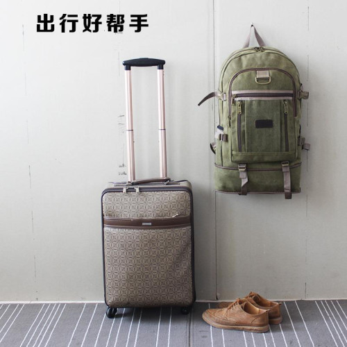 新款加厚帆布耐用復古雙肩包超大容量登山包打工旅遊露營行李包 新款加厚帆布耐用復古雙肩包超大容量登山包打工旅遊露營行李包